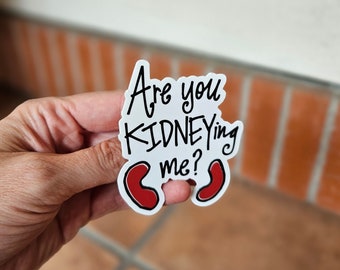Humorous Kidney Donor Vinyl Sticker: Witty Gift for Transplant Recipients & Nephrology Enthusiasts