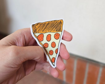 Durable Waterproof Pizza Slice Vinyl Decal for Laptops, Water Bottles & More (2.23" x 3")