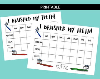 Kids Dental Hygiene Tracker: Printable Teeth Brushing Chart for Children's Oral Health (Digital)