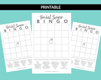 Printable Bridal Shower Bingo Game: Fun Wedding Activity Cards (Digital PDF Download)