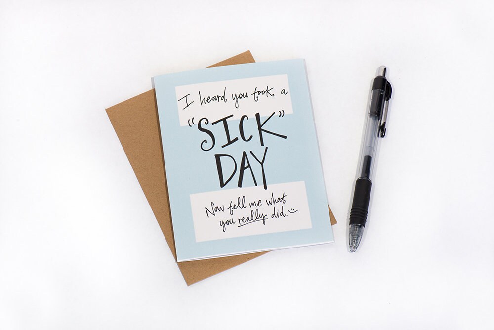 Greeting Card: Sick Day - Etsy