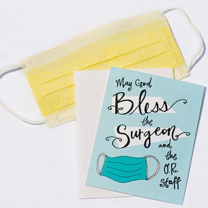 Bless the Surgeon : carte de voeux (cadeau chirurgien, cadeau médecin, cadeau médical, chirurgie, guérison rapide, rétablissement après chirurgie, cadeau hôpital)