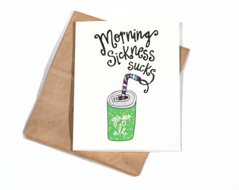 Humorous Morning Sickness Greeting Card - Expecting Mothers Gift