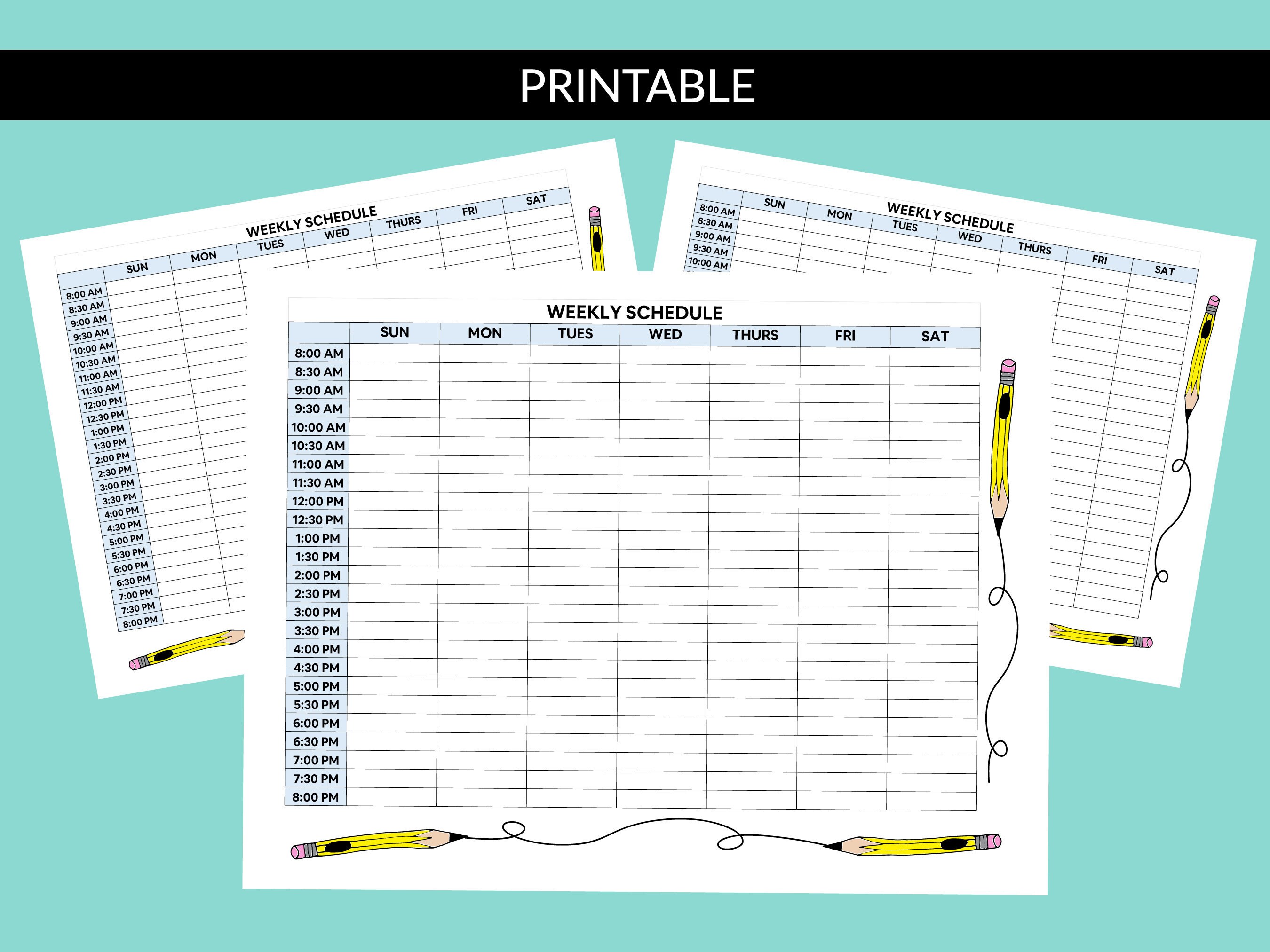 Weekly Schedule: Printable simple Weekly Schedule Template, Weekly ...