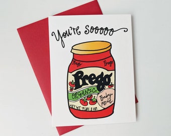 So Prego Pregnancy Card: Funny Expecting Mom Gift, Baby Shower Announcement, Maternity Celebration
