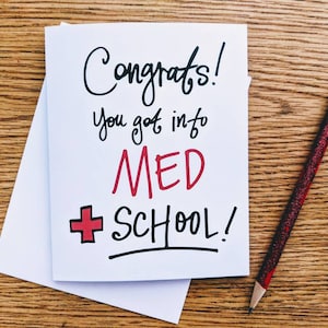 Faculté de médecine : carte de voeux (cadeau pour faculté de médecine, étudiant en médecine, cadeau d'acceptation dans une faculté de médecine, cadeau pour étudiant en médecine, formation en médecine)