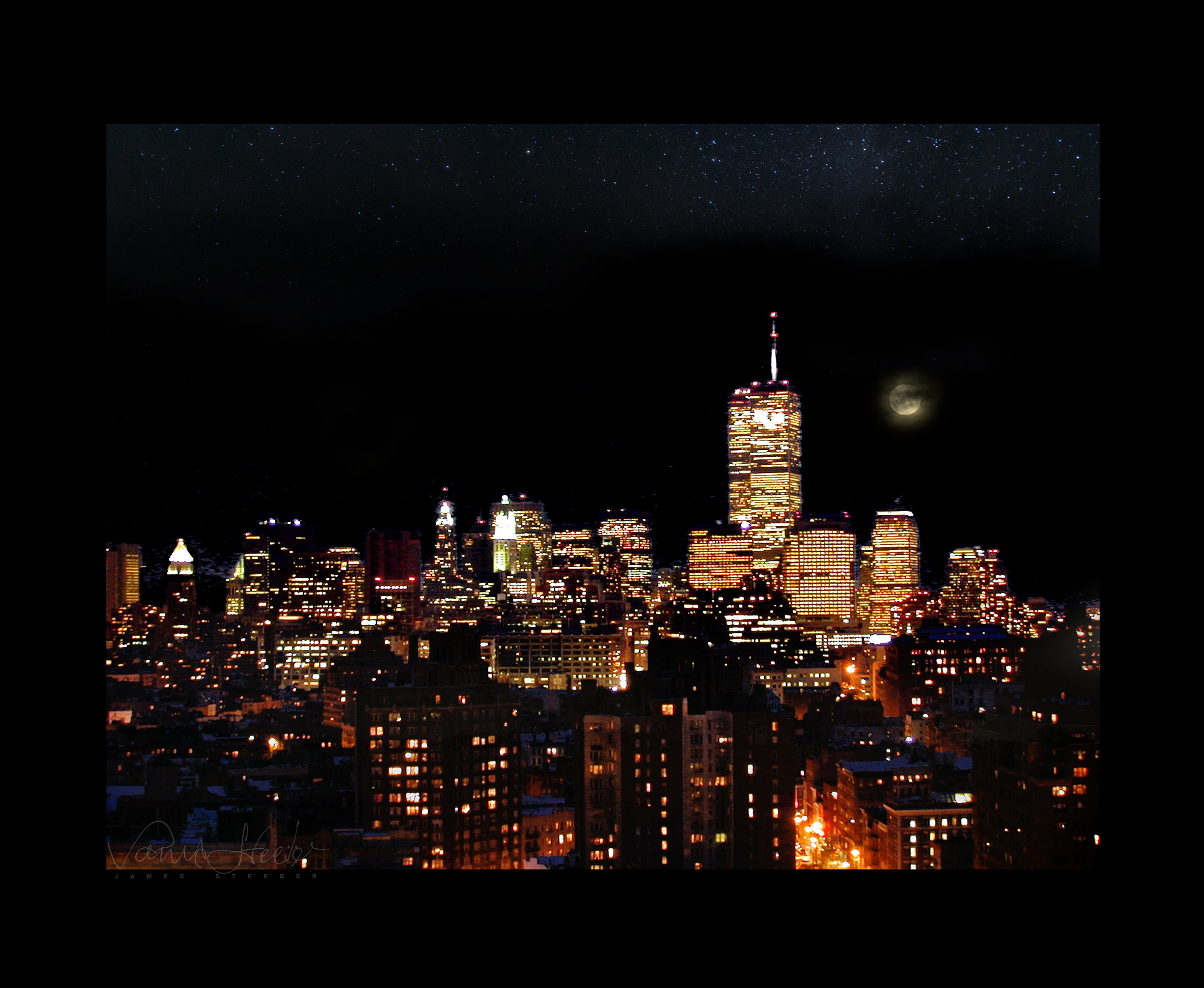 Lower Manhattan and World Trade Center at Night 2000 -  Canada