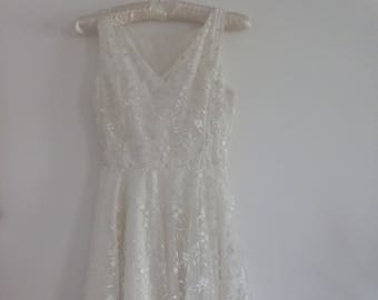 Vintage White Lace Dress | Flower Girl Dress | Wedding Dress | Sleeveless Summer Dress | Bridal Dress | Handmade Girls Lace Dress / XXS - XS