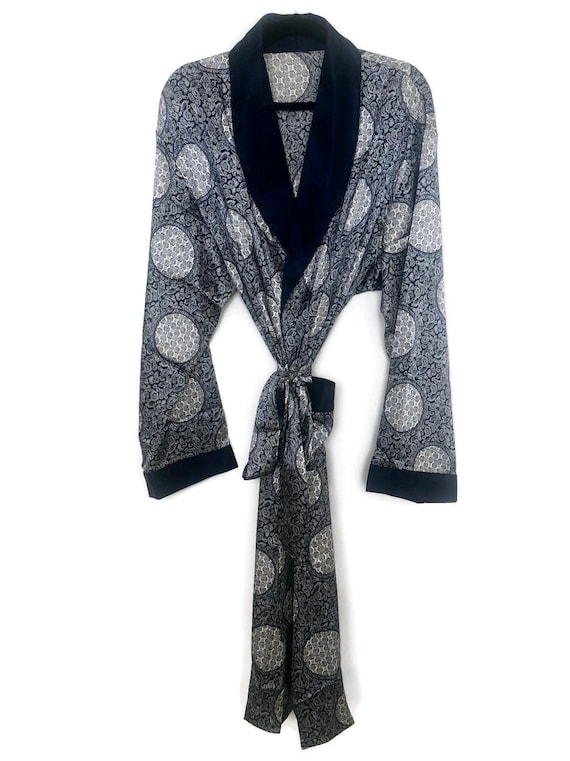 Silky Smoking Jacket | Paisley Robe | Retro Dressi