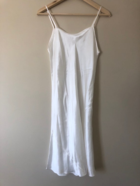 White Lace Dress + Silk Slip | Boho Cut Out Croch… - image 3