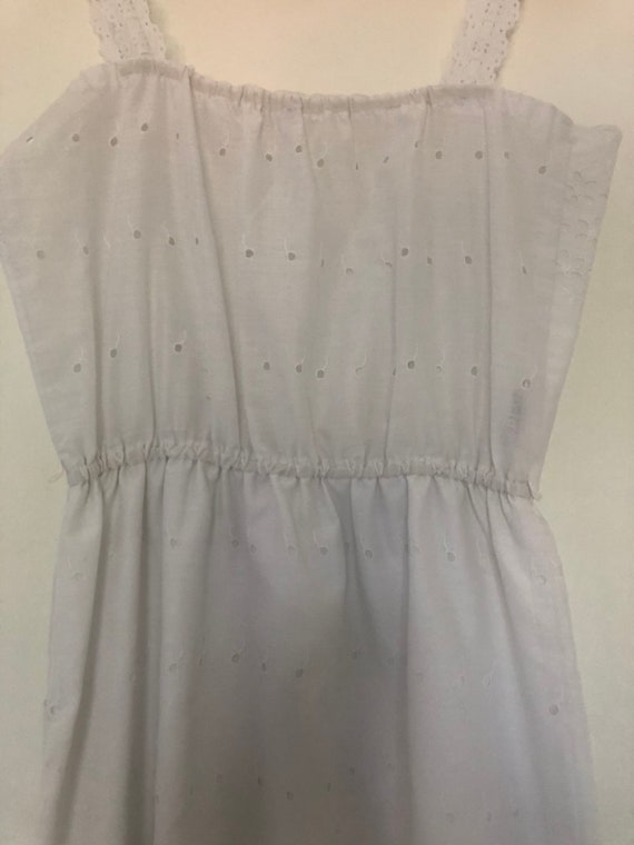 White Cotton Dress | Lace Prairie Boho | Vintage … - image 7