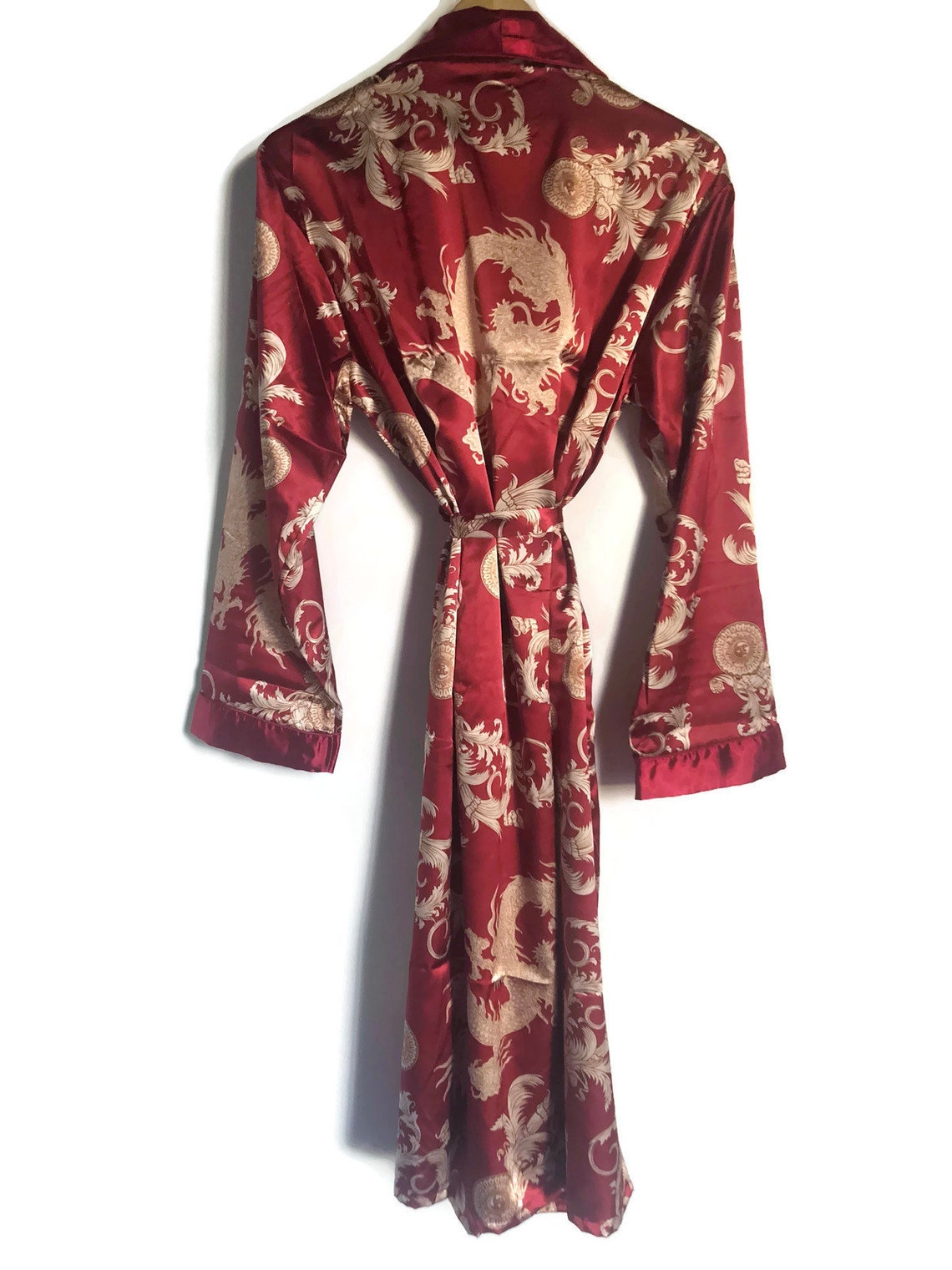 Mens Robe Red Dragon Robe Kimono Silky Dressing Gown - Etsy