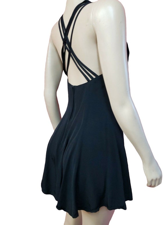 Vintage Black Dress | Cut out Back | Mini Tennis … - image 1