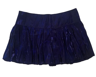Religion Bubble Mini Skirt Womens XS Blue Metallic Excellent Y2K Low Waist Micro