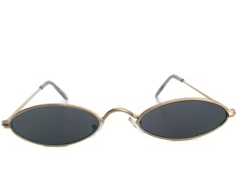 Reflective Oval Sunglasses | Metal Shades Mirrored Lenses | Rave Cyber Y2K Festival