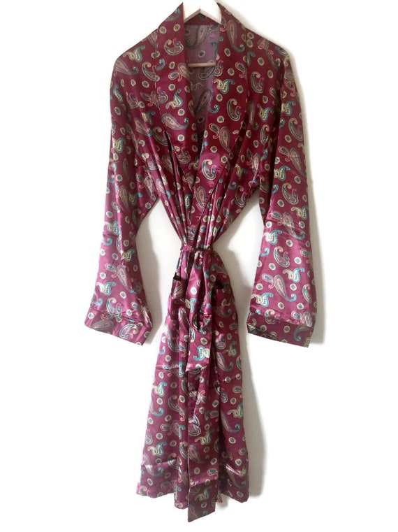 Red Smoking Jacket | Silk Robe + Pyjamas | Satin P