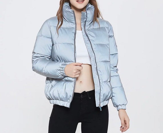 reflective jacket womens puffer