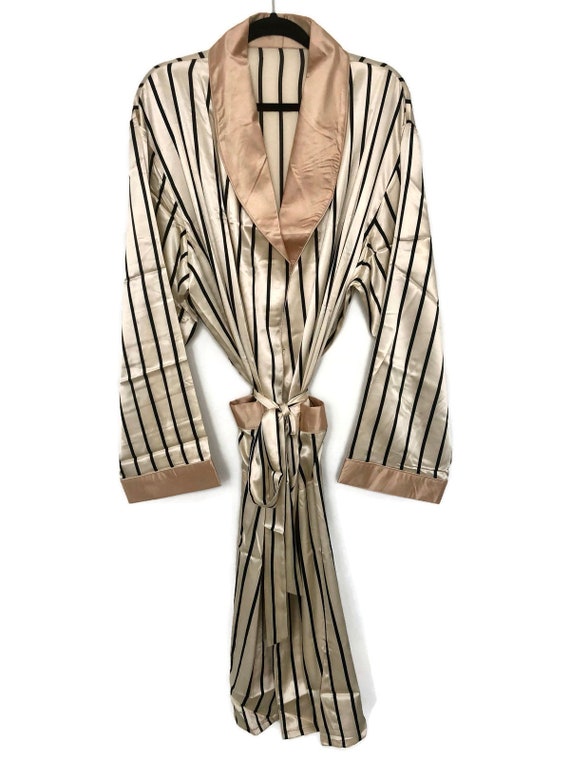 Striped Robe + Pyjamas | Silk Smoking Jacket | Men