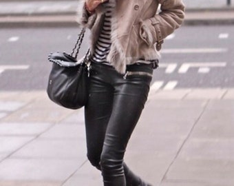 Les Chiffoniers Pants PVC Leggings Shiny Jeans Rare Zipper