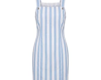 Claudie Pierlot Mini Dress, Vintage Striped Cotton Retro Coastal French Vacation