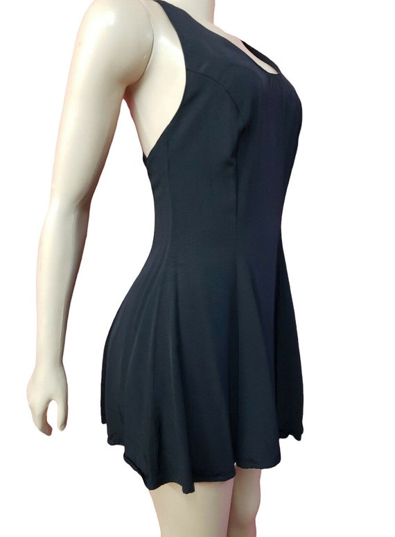 Vintage Black Dress | Cut out Back | Mini Tennis … - image 4