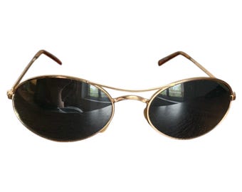 Vintage Cyber Shades | Louis Dionne Oval Aviator Sunglasses | Matrix Y2K