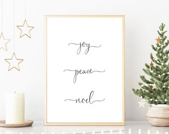 Joy,peace, noel printable Christmas