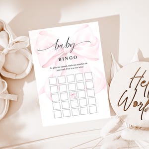 Baby Bingo Game Pink Bow Baby Shower Bingo Baby Girl Baby Bingo Printable  Baby Bingo Cards  Baby Shower Games Printable  Editable Template