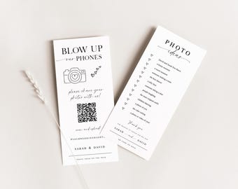 Wedding Photo Hunt Card, Editable Modern Scavenger Wedding Photo game,Blow Up Our Phones Wedding game, Jettemplate