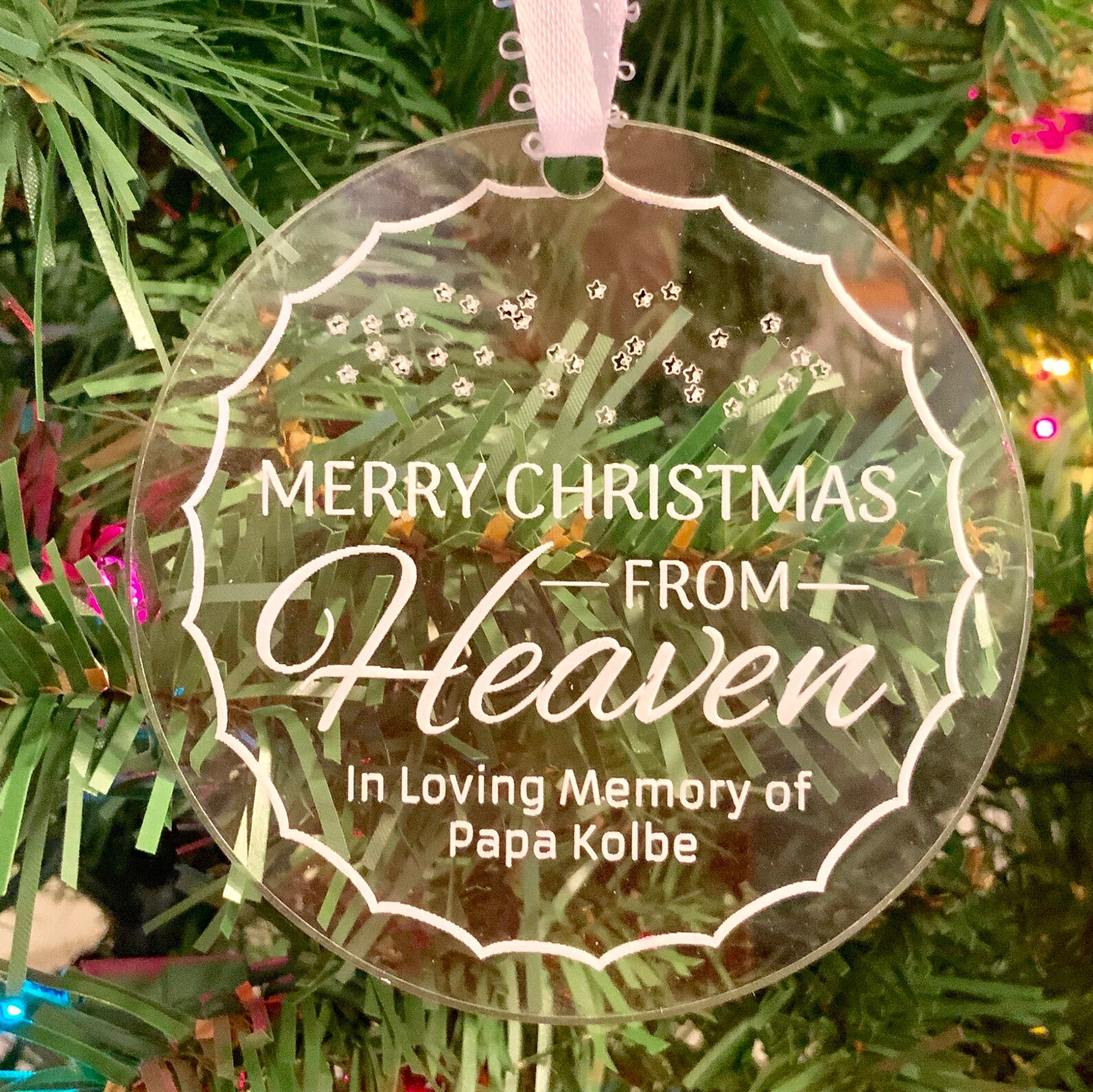 Merry Christmas From Heaven Ornament 
