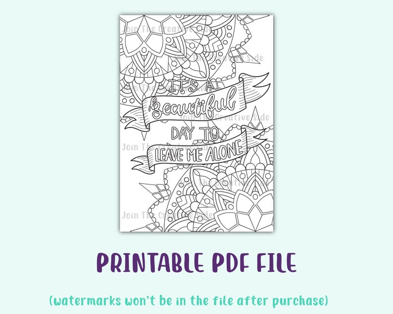 Sarcastic Quotes Coloring Book For Adults Adult Coloring | Etsy