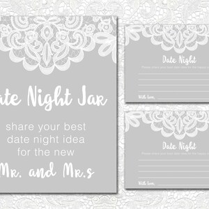 Date Night Jar Sign and Cards