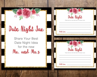 Date Night Jar Sign and Cards