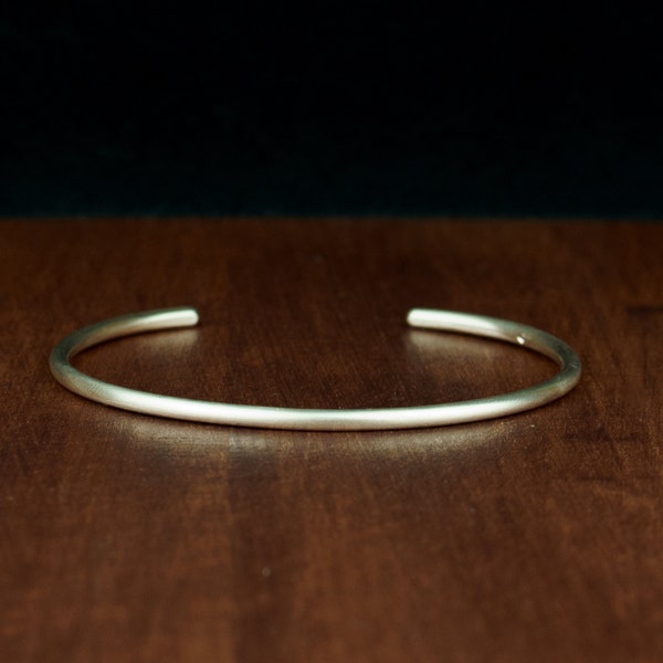 Bracelet homme jonc argent 925 - Rond 2,5mm - Finition brossée matte