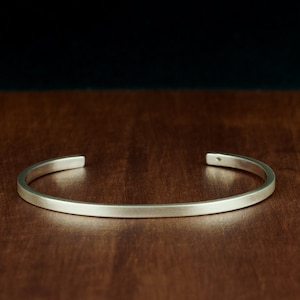 Men's 925 silver bangle bracelet - 3mm - Matte brushed finish - Customizable