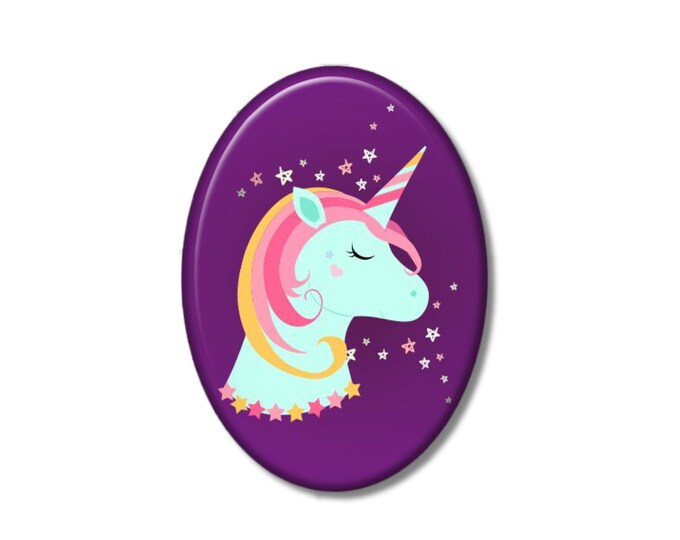 Unicorn Pendant Cabochon Large Cabochon 30x40 Unicorn Design Decorative Cabochon For Jewelry Ceramic Unique Embellishment For Crafts