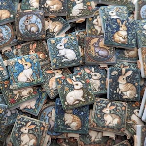 SALE 2 Pounds Of Bunny Rabbit Design Mixed Ceramic Mosaic Tiles Mixed Mosaic Tile Pieces - Assorted Designs Mosaic Tiles - Tile 2 Pound Mix