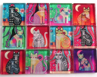 Craft Supplies Art Sleeping ~ Mosaic Inserts CERAMIC CAT