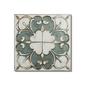 Aged Sage Green Ceramic Tile - Vintage Aged Design Tile - Unique Green Kitchen Backsplash Tile - Unique Bathroom Tile - Green Accent Tiles