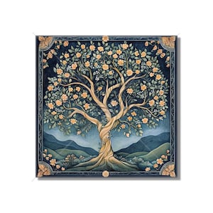 Vintage William Morris Tree Design Ceramic Tile Art Nouveau Kitchen Accent Backsplash Patterned Tile Art Nouveau Bathroom Tile Free Shipping