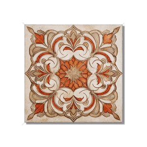 Antique  Design Orange Ceramic Tile - Orange Kitchen Backsplash Tile - Orange Bathroom Tile - Patterned Orange Tiles