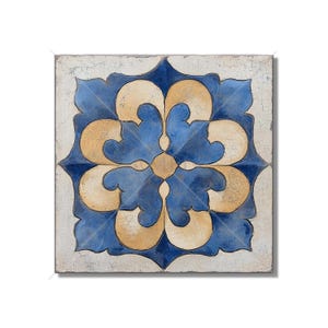 Blue And Beige Ceramic Tile - Vintage Moroccan Tile Design - Kitchen Backsplash Tile Bathroom Wall Tile Decorative Patterned Ceramic Tile