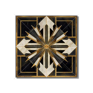 Vintage Art Deco Design Ceramic Tile Black And Gold Tones Art Deco Kitchen Backsplash Tile Art Deco Bathroom Tile - Free Shipping