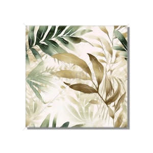 Botanical Leaves Ceramic Tile - Botanical Kitchen Backsplash Tile - Botanical Bathroom Tile - Botanical Fireplace Surround Tile