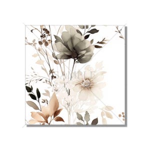 Botanical Floral Ceramic Tile - Botanical Kitchen Backsplash Tile - Botanical Bathroom Tile - Botanical Fireplace Surround Tile