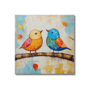 Decorative Bird Ceramic Tile - Mixed Bright Colors Design Wall Tiles - Bird Design Wall Art Tile - Colorful Bird Home Decor - Free Shipping