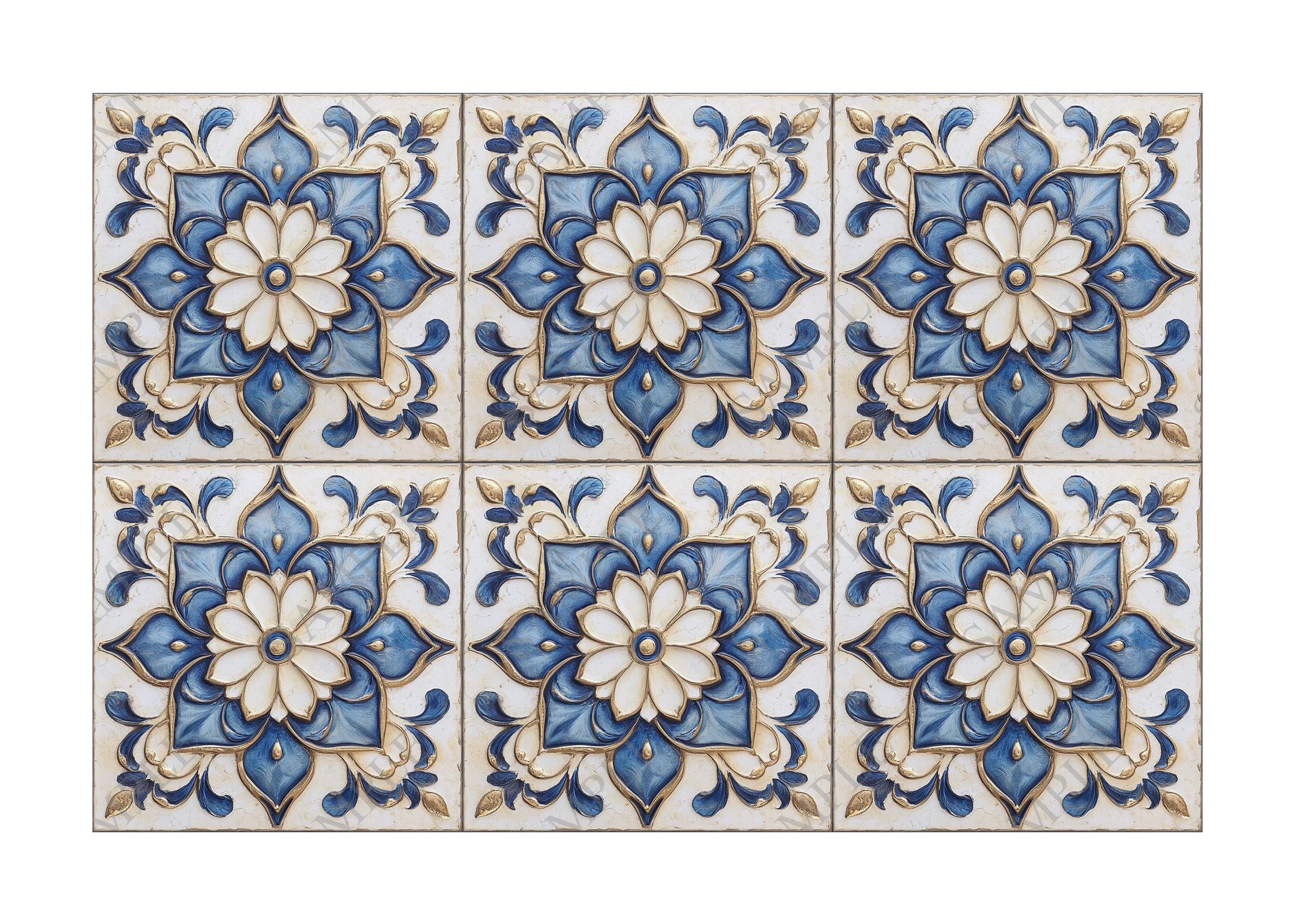 Antique White Blue Ceramic Tile Vintage Design Blue and White Unique ...