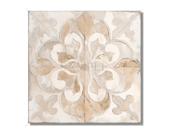 Neutral Tones Vintage European Design Ceramic Tiles Patterned Kitchen Backsplash Tile - Beige Cream Tan Bathroom Tiles Patterned Tiles