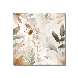 Botanical Floral Ceramic Tile - Botanical Kitchen Backsplash Tile - Botanical Bathroom Tile - Botanical Fireplace Surround Tile