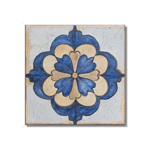 Blue And Beige Ceramic Tile - Vintage Moroccan Tile Design - Kitchen Backsplash Tile Bathroom Wall Tile Decorative Patterned Ceramic Tile